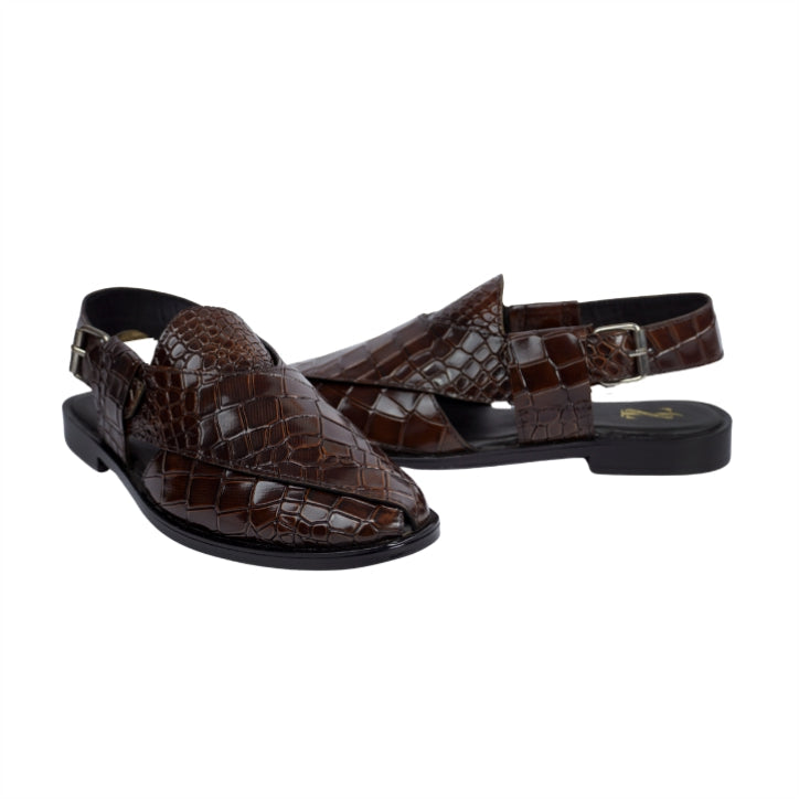 Embosed Peshawari Chappal Leather