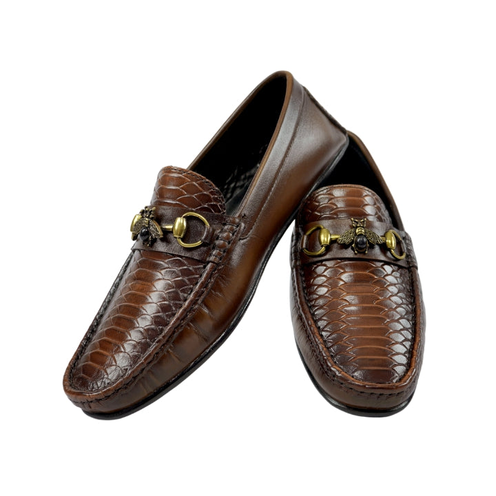 Fishbee Buckle Moccasins Leather